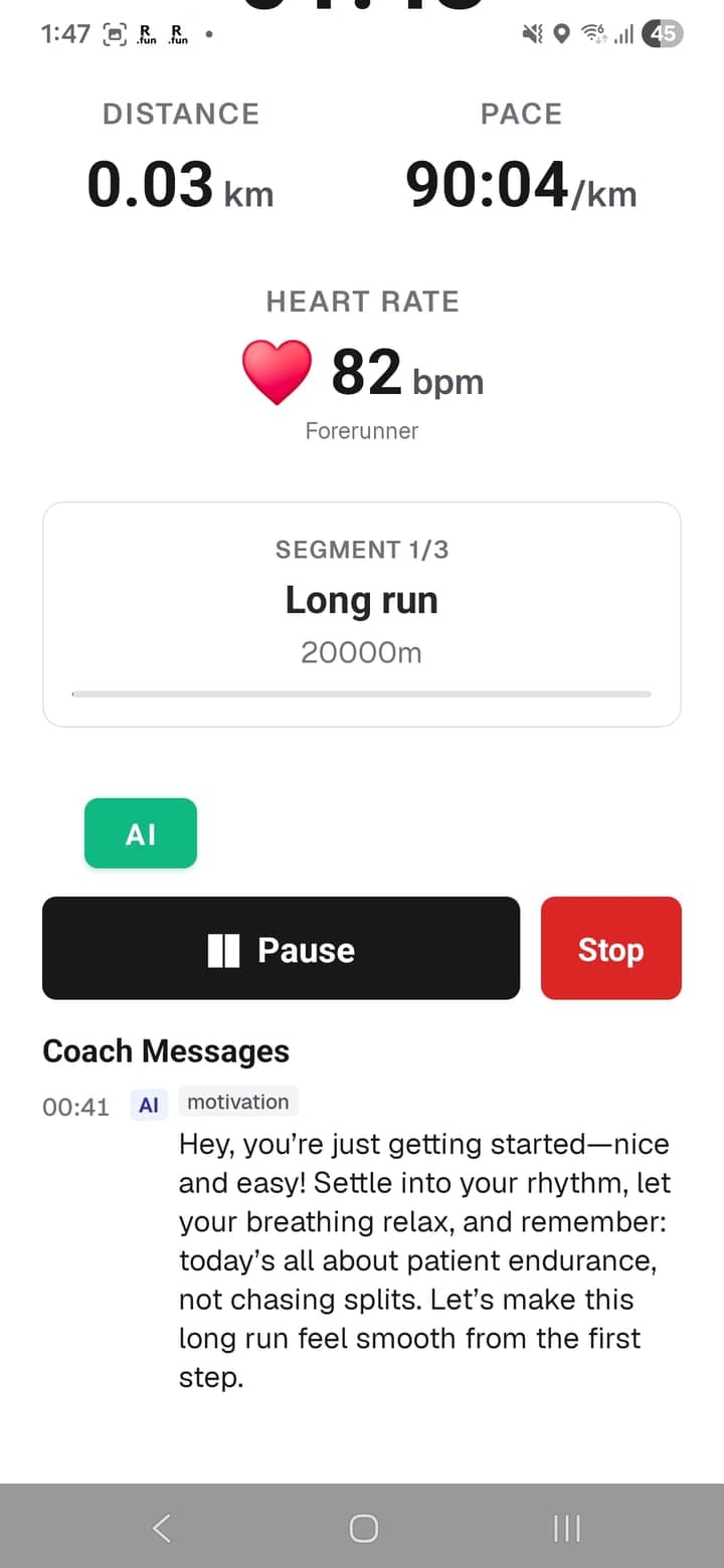 AI messages in real time